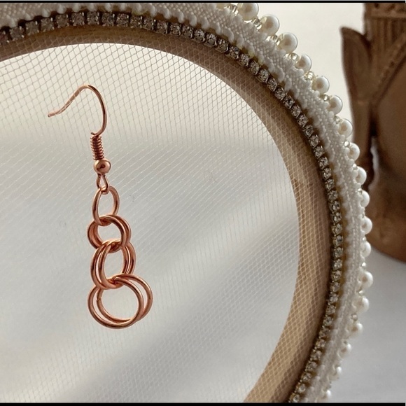 COPPER Circle Earrings - Picture 2 of 7